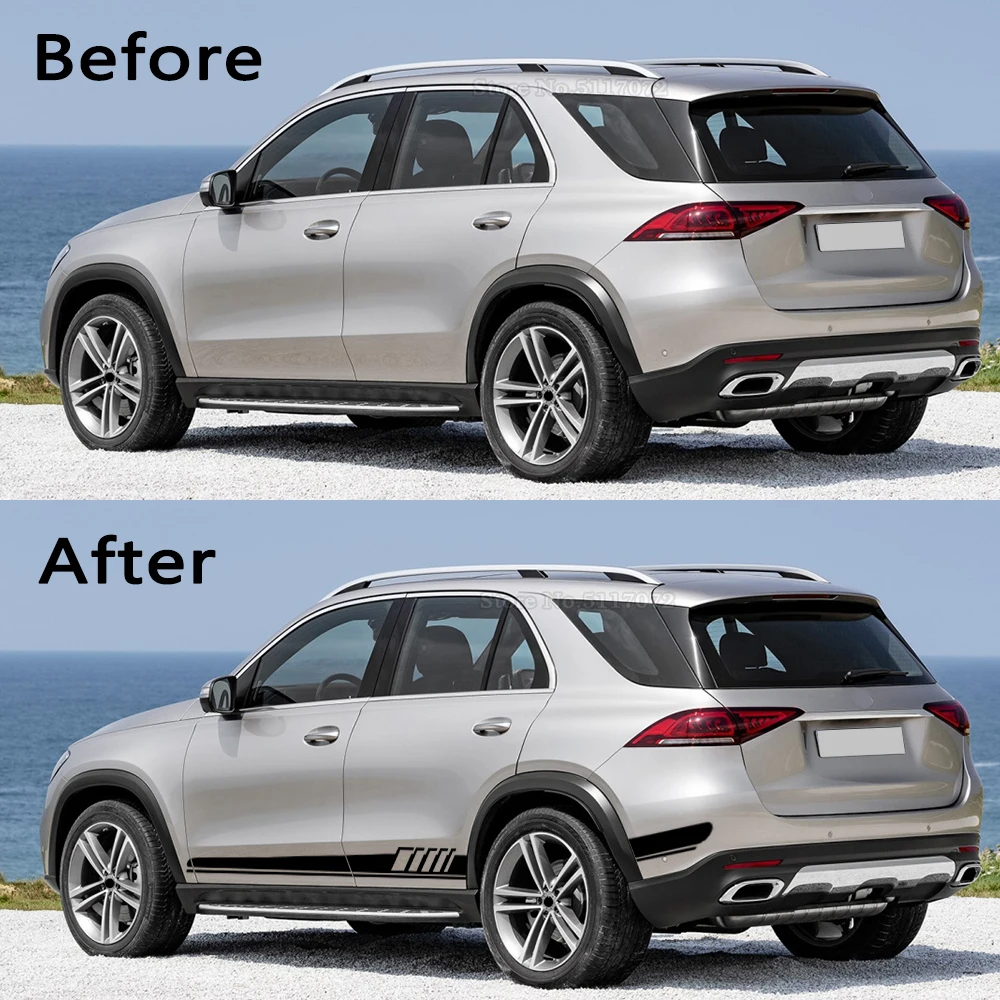 Комплект наклеек в полоску для Mercedes Benz GLE GLK ML Class AMG W164 W166 GLE350 GLE400 GLK350 ML350 2 шт. |