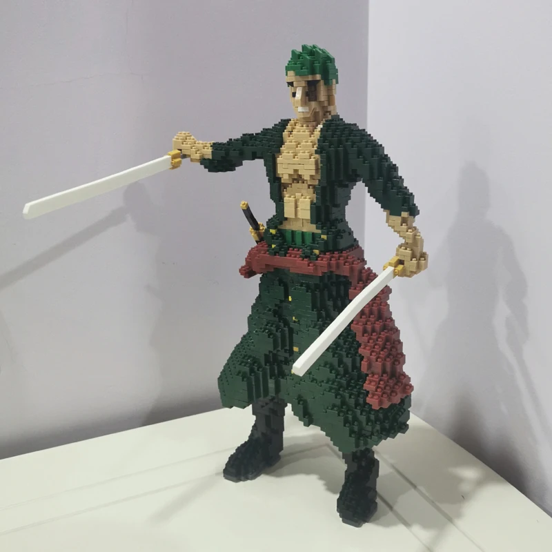 HC 9886 Аниме One Piece Roronoa Zoro Pirate 3D модель 3178pcs DIY Мини Алмазные блоки кирпичи игрушки