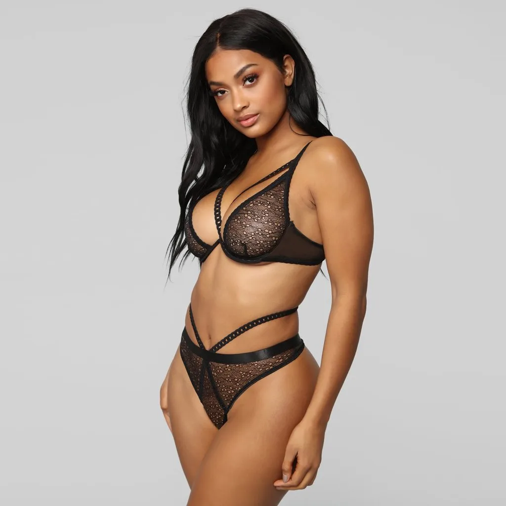 2 шт. Порно сексуальный комплект нижнего белья полые размера плюс бюстгальтер