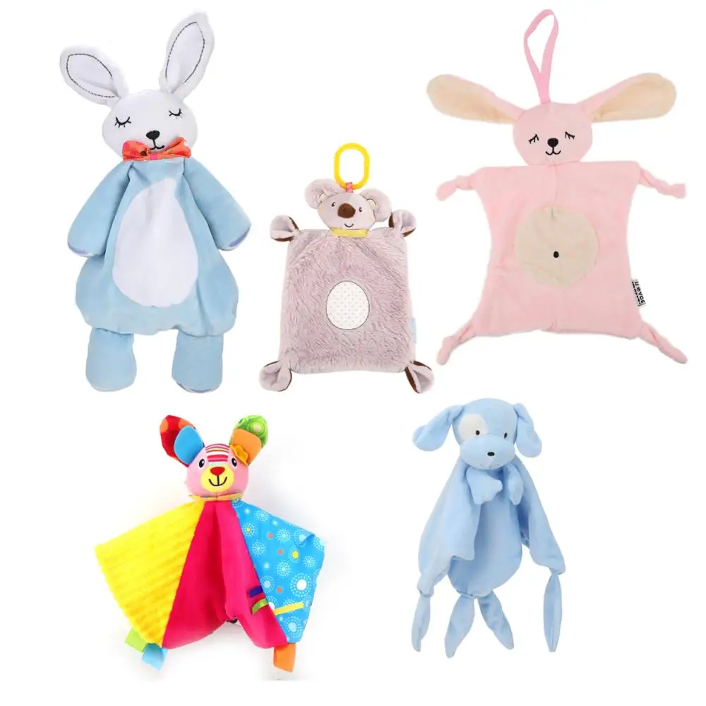 Успокаивающее полотенце для малышей плюшевое в виде куклы животного защитное