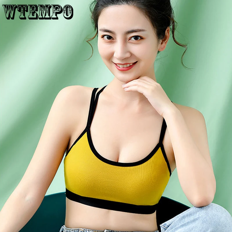 

Sports Bras Women Push Bra Backless Tube Tops Crop Top Cotton Wireless Soft Underwear Brassiere Schoolgirl Bralette Lingerie New