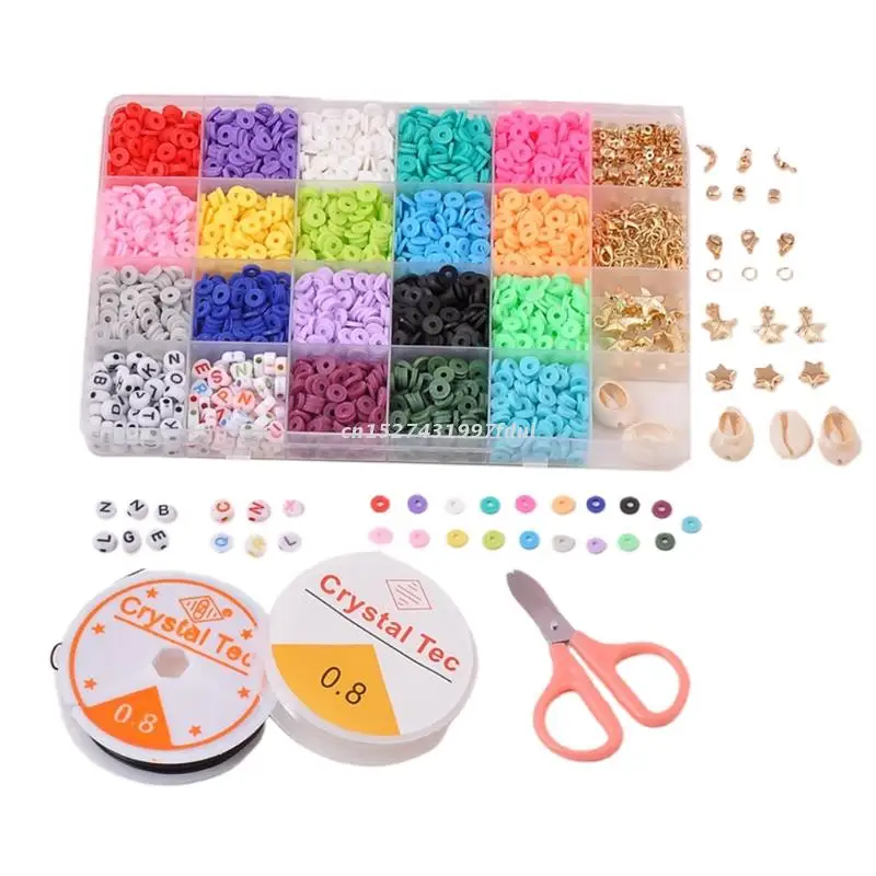 

Ожерелья с бусинами в богемном стиле для женщин, разноцветное ожерелье из полимерной глины 6 мм, чокер из мягкой керамики «сделай сам», набор...