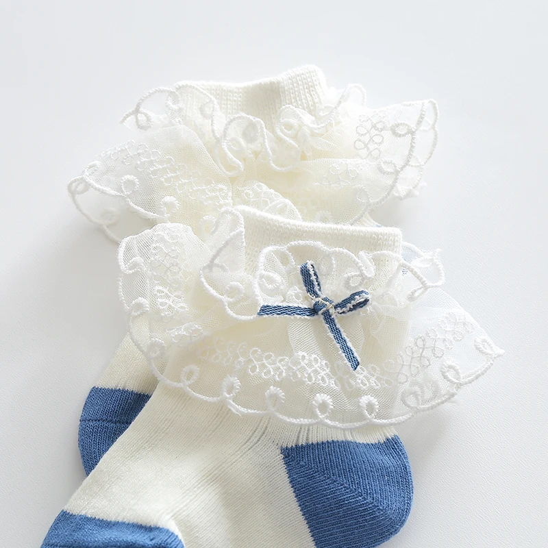 Five Pairs of Cotton Socks Girl Lace Princess Dance Bow Child Sock Spring Soft Baby  Autumn Little Girl Student Patchwork Socks
