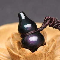 lovers necklace pendant natural obsidian rainbow eyes colorful gourd pendant for womens fashion keychain accessories jewelry