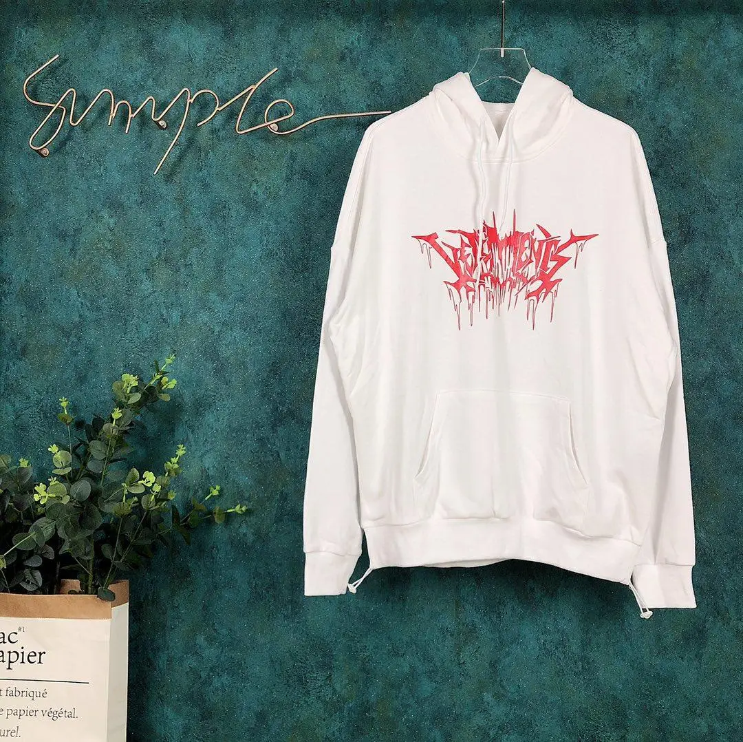 Vetements, толстовки для мужчин и женщин, 1:1, высокое качество, капля крови, надпись, вышивка, хип-хоп, kanye west, vetements, противотуманная Толстовка