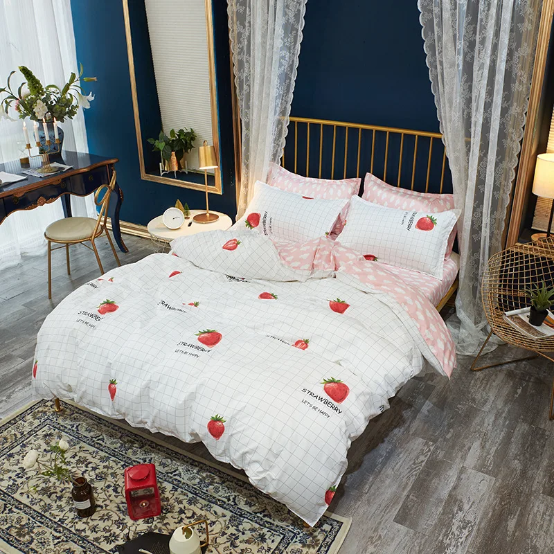 Denisroom мультфильм Радуга постельное белье милый комплект постельного белья синий