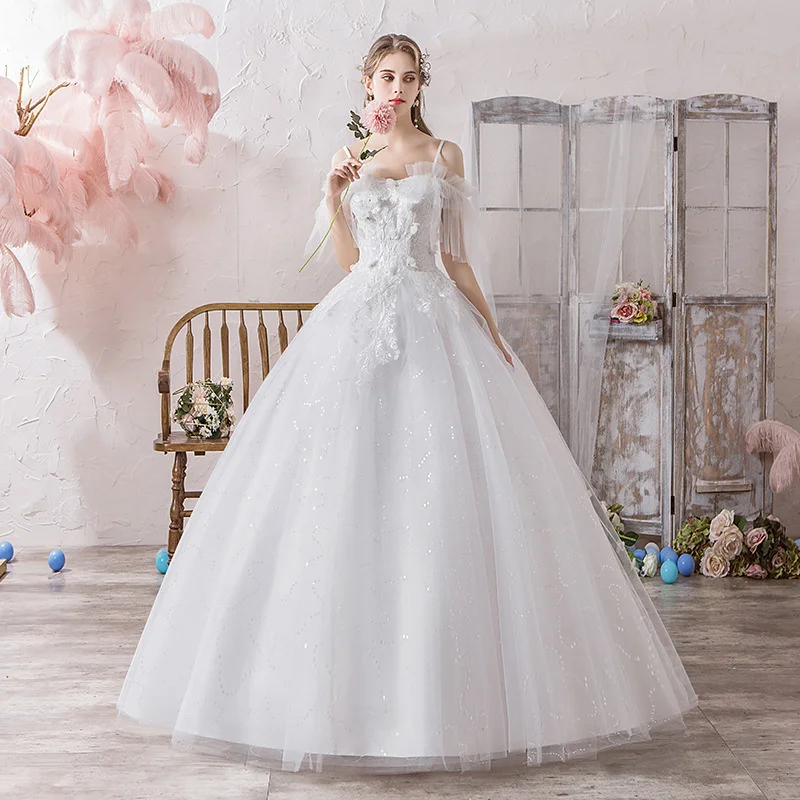 

Chiffon Wedding Dress 2020 New Bride Wedding Simple Sen Department Thin One Shoulder Wedding Dress