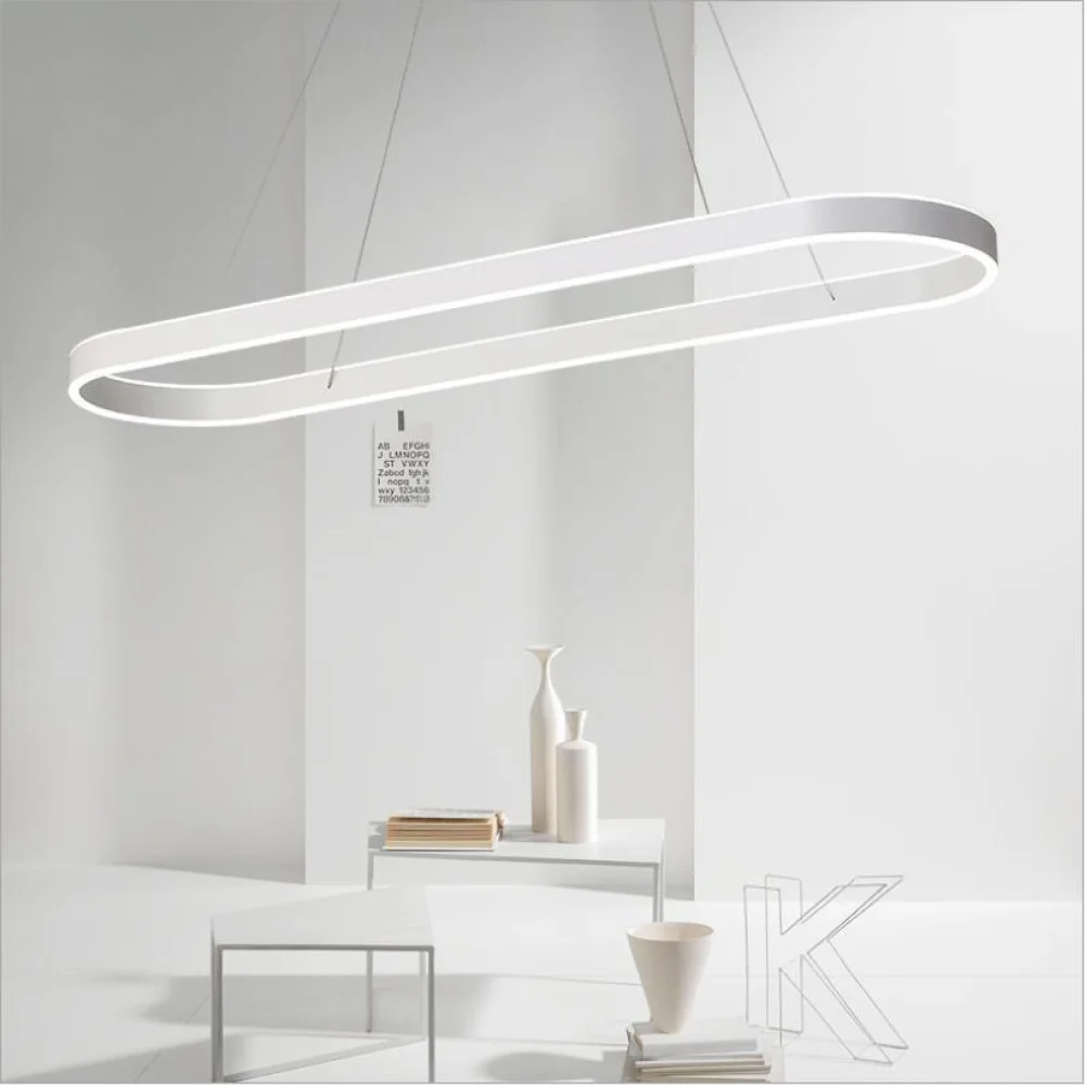 Простая и современная светодиодная большая люстра модная прямоугольная