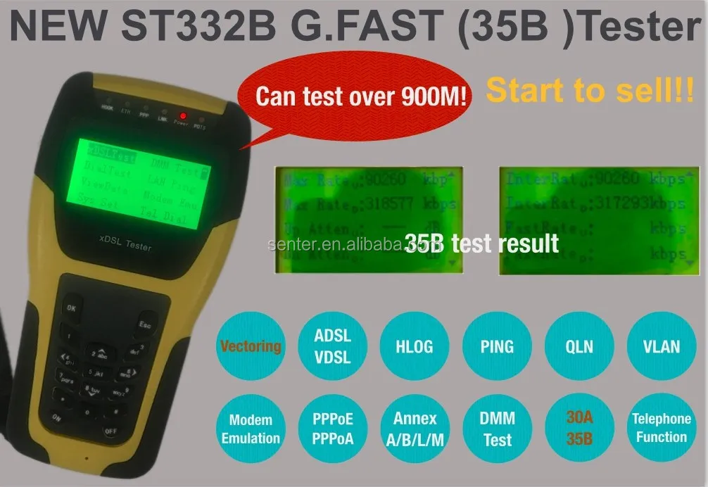 

ST332B SENTER handheld Network cable line analyzer VDSL/ADSL/ADSL2 tester