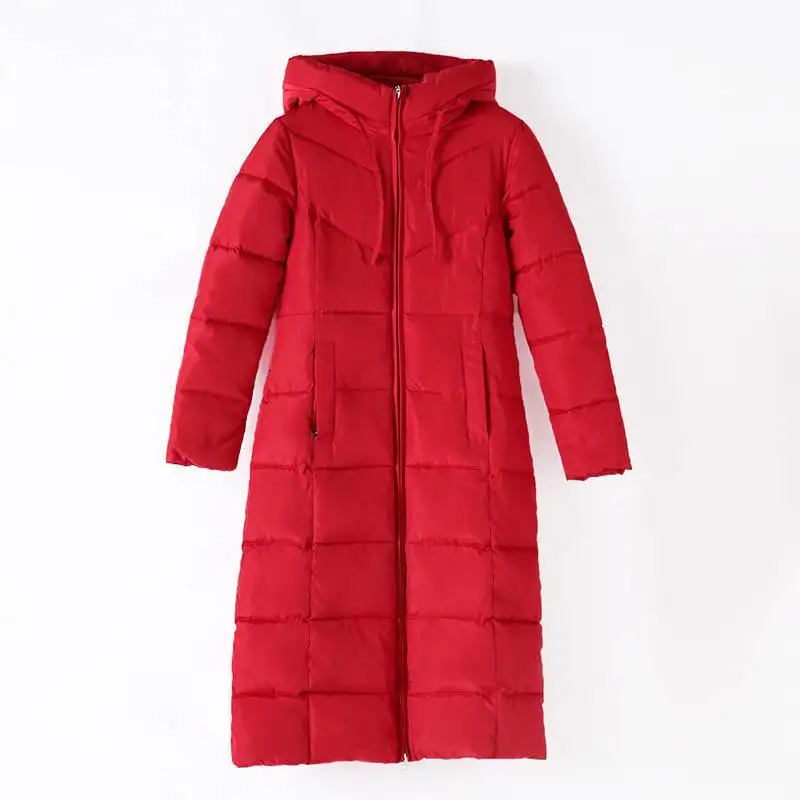 Plus Size Fashion 6xl Women's Jackets 2022 New Korean Winter Mid-Length Over The Knee Winter Jacket Women Hooded Padded Jacket