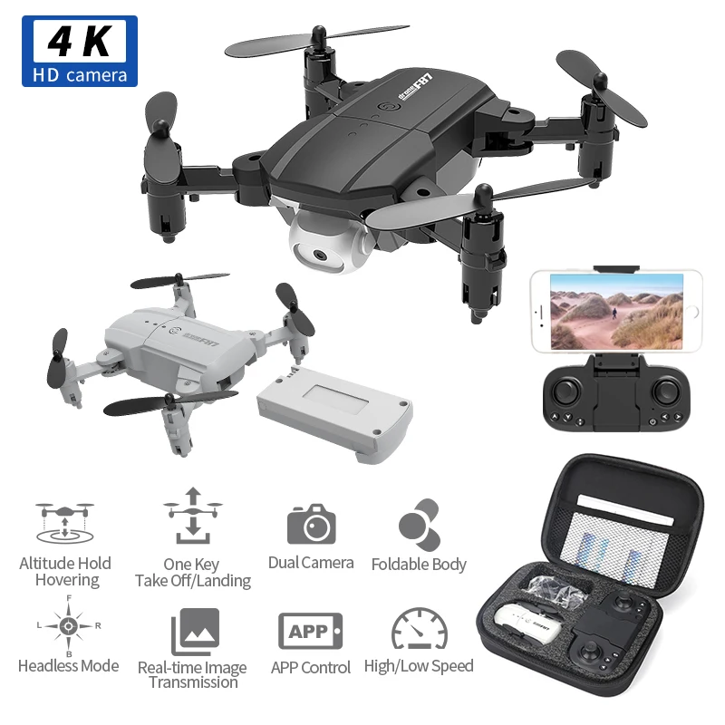 

1808 WIFI FPV With 4K Wide Angle Camera Optical Flow Altitude Hold Mode Foldable RC Drone Quadcopter RTF