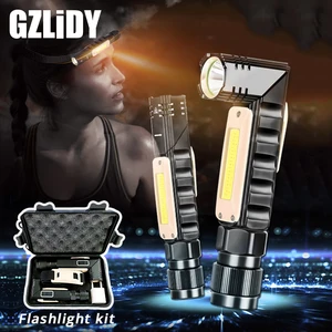 Многофункциональный светодиодный фонарик 5 Режим освещения USB перезаряжаемая Рабочая лампа Регулируемая лампа передние и задние сильные Магнитный факел