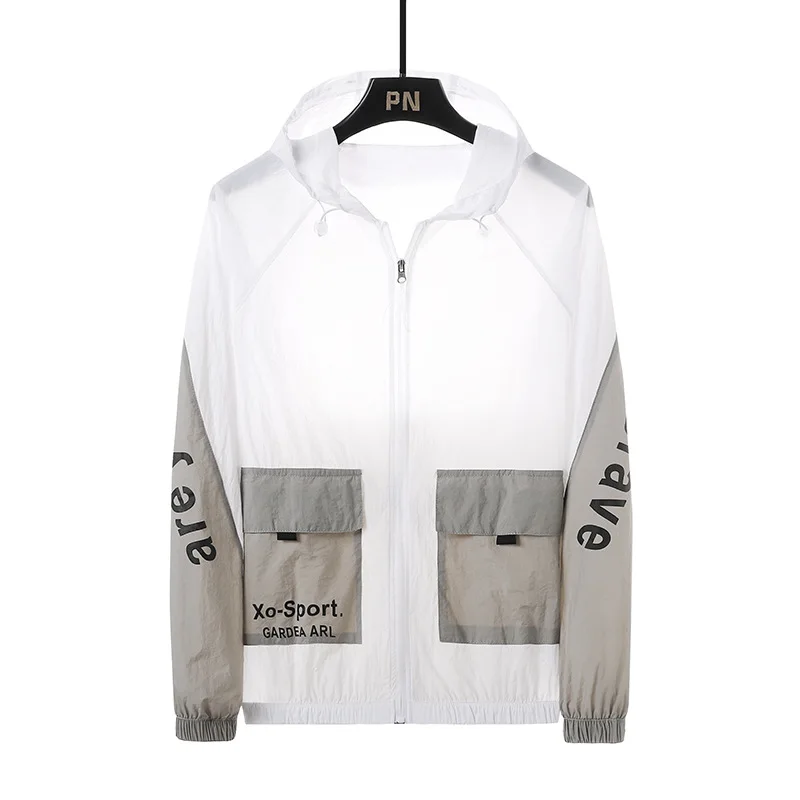 

2020 Men Fishing Clothing Ultrathin Long Sleeve Sunscreen Anti-uv Breathable Coat Summer Quick-Dry Beach Hooded Jacket Hood Thin