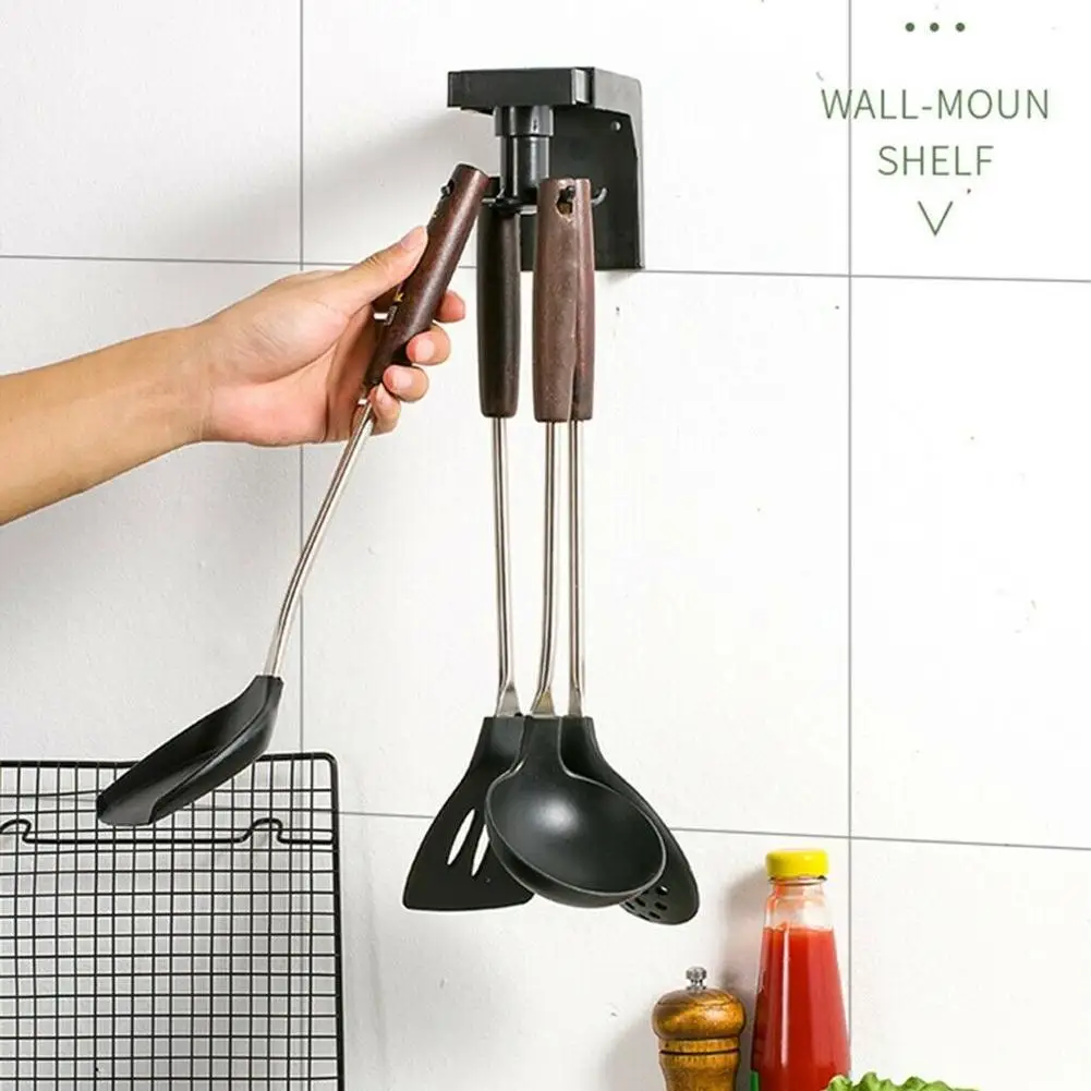 

Kitchen Products Free Perforated Rotary Hook Bathroom Rotating Kitchen Kitchen Wall Storage Gadgets Rack Hanging Organizer C3N5
