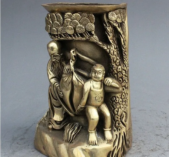 318 6 &quotмаркированная китайская Бронзовая фотография Shou персиковая