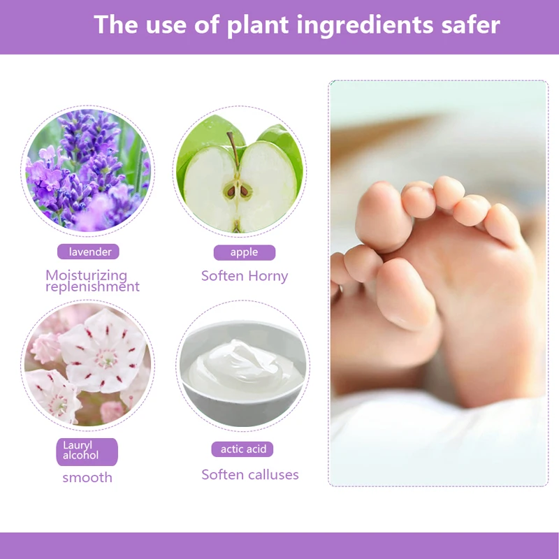 EFERO Lavender Nourish Exfoliating Foot Mask Moisturizing Whitening Smooth Calluses Pedicure Socks Peeling Feet Care |