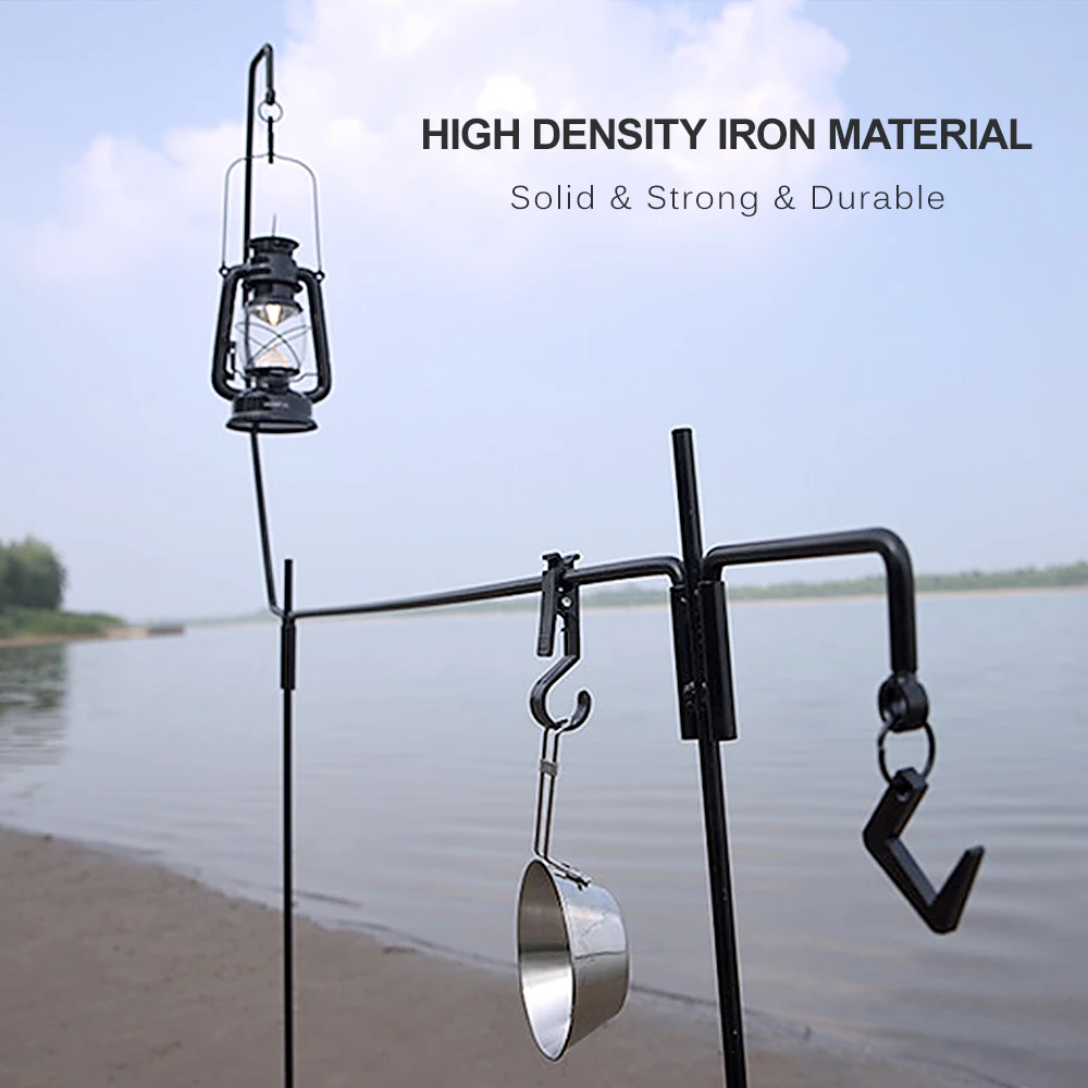 

Outdoor Camping Triangular Rack Functional Cookware Rack Folding Iron Hanging Cookware Light Clothes Rack Camping Accesssory