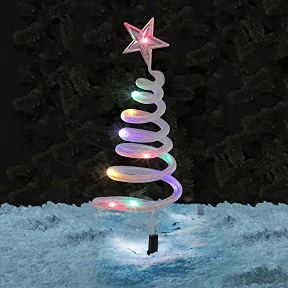 

40 LED Solar Christmas Stake Lights Spiral Christmas Tree Light Waterproof Practical Christmas Decoration Lights