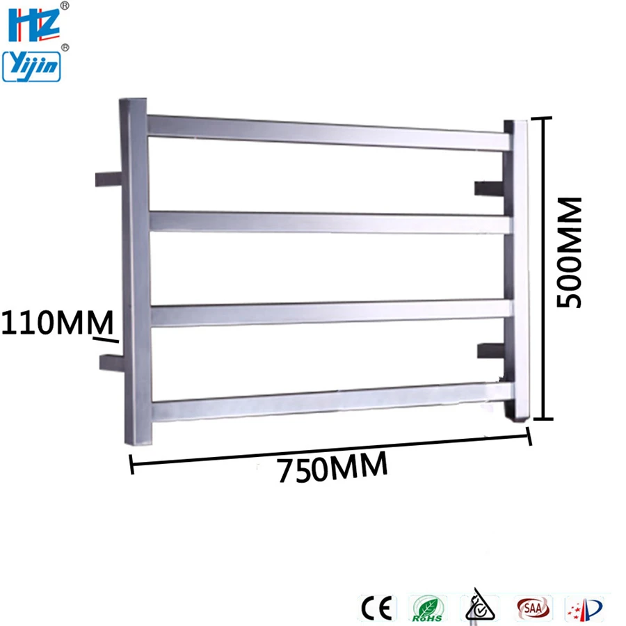 

Free Shipping New Bathroom Accessories Towel Warmer/Dryer Stainless Steel Square Tube Electric Heated Towel Rail RT3