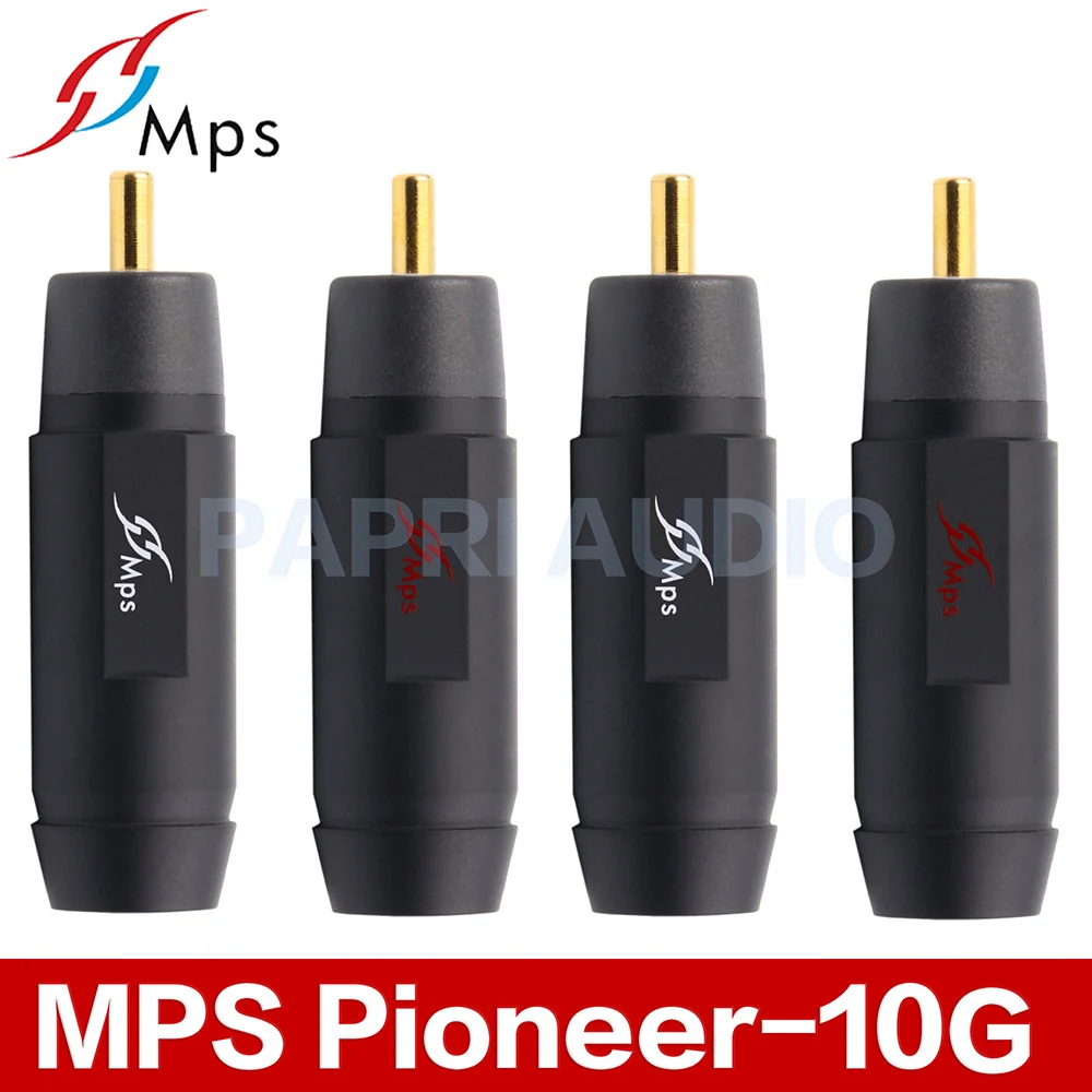 MPS Pioneer-8G/10G/8R/10R разъем HiFi RCA ремонтный штекер аудио разъем позолоченные Родиевые вилки для 8 мм/10 мм кабеля - Цвет: 10mm-Gold Plated