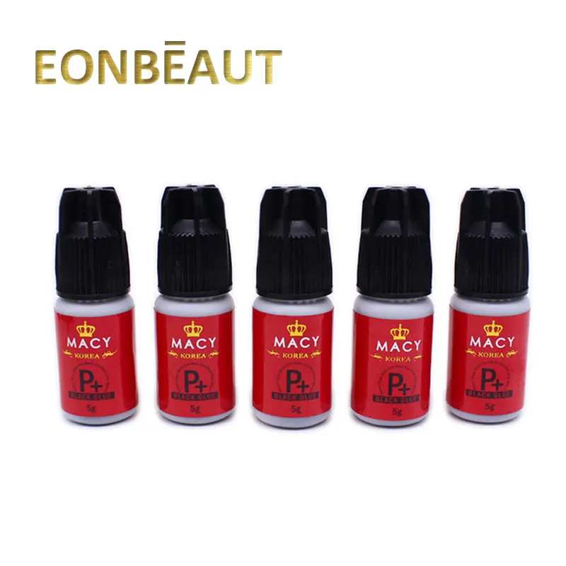 5 бутылок MACY Тип P + черный клей корейский оригинальный для наращивания ресниц