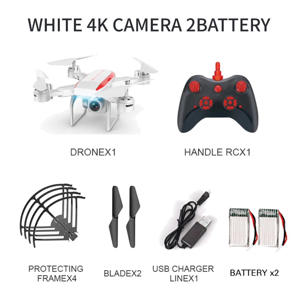 white 4k camera 2B RC Квадрокоптер KY606D Дрон 4K HD камера wifi FPV высота холдинг складной селфи дроны Профессиональный 20 мин Время полета - Цвет: white 4k camera 2B