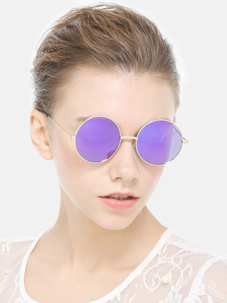 

Round Polarized Sunglasses Retro Men and Woman Light Metal Frame Green Ladies Driving Vintage Fashion Sunglasses