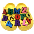 Украшения для обуви, алфавит, Мультяшные буквы, карамельного цвета, аксессуары для обуви, сделай сам, 50 шт.