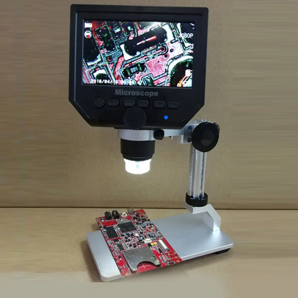 600X Digital Microscope 4.3 Inch HD LCD Soldering Phone Repair Magnifier + Metal Stand Electronic Video | Инструменты
