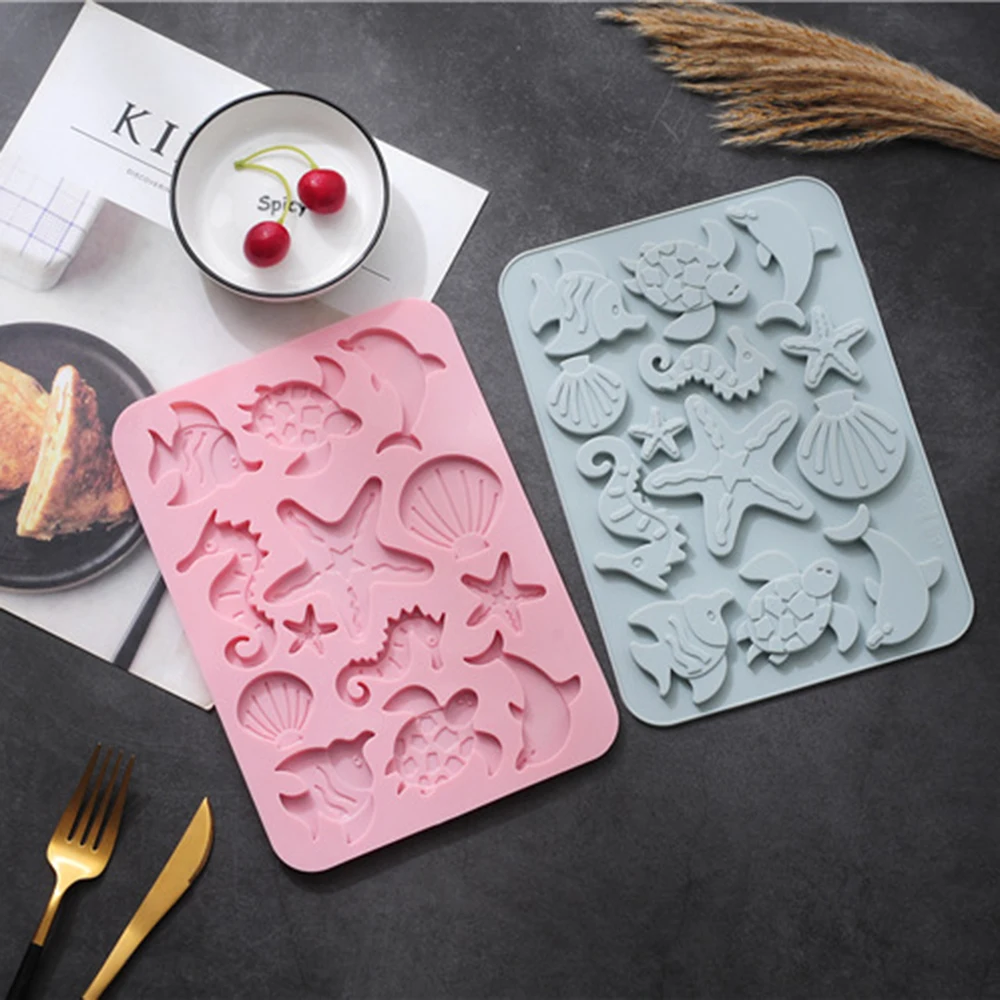 

Marine life Sea Shell Conch Starfish Silicone Cake Molds DIY Fondant Cake Decorating Tools Chocolate Candy Soap Clay Moulds