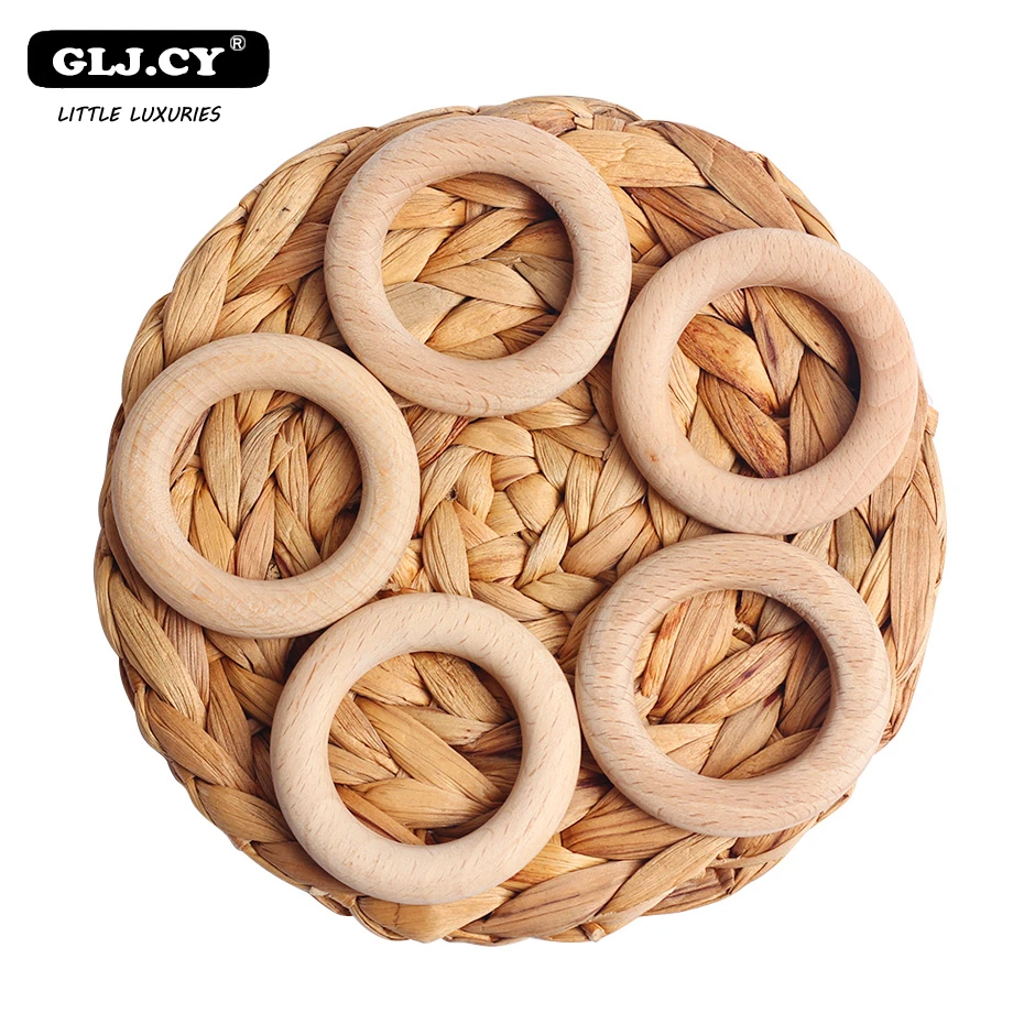 Прорезыватель для зубов из натурального дерева 10 шт. кольца нетоксичные здоровые