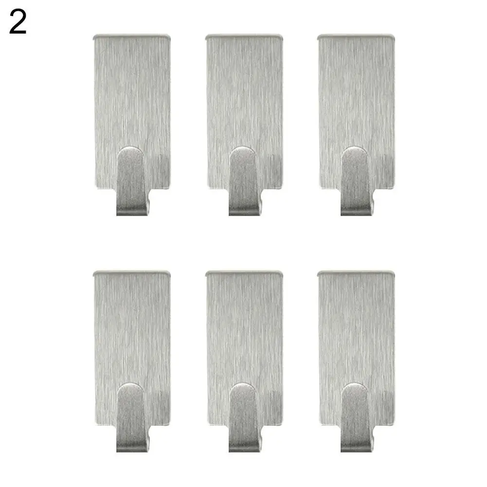 6 шт крючок на холодильник Нержавеющая сталь самоклеющиеся наклейки дверь стены