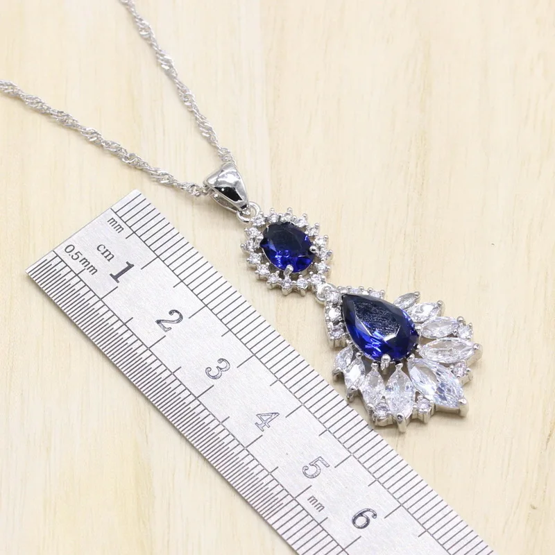 4 шт. комплект из колье серёг и кольца серебра 925 пробы|Ювелирные наборы| |