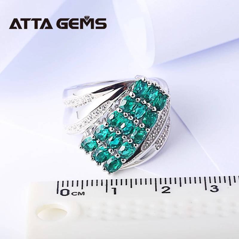 Кольцо унисекс из серебра с изумрудом 3 карата|ring oval|ring ringring sterling |