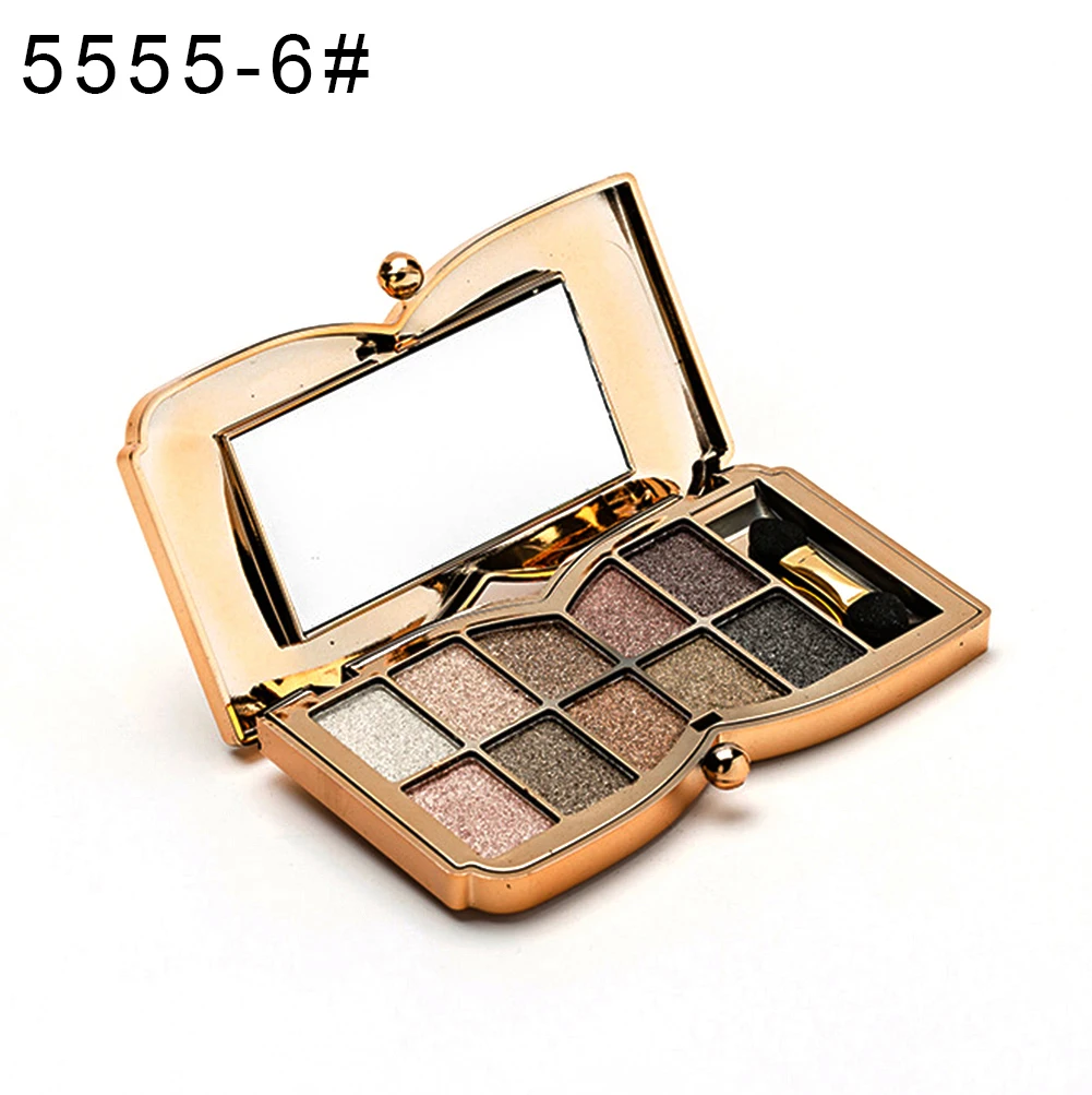 Colour Geometry 10 Colors Shimmering Glitter Eyeshadow Makeup Palette with Brush |