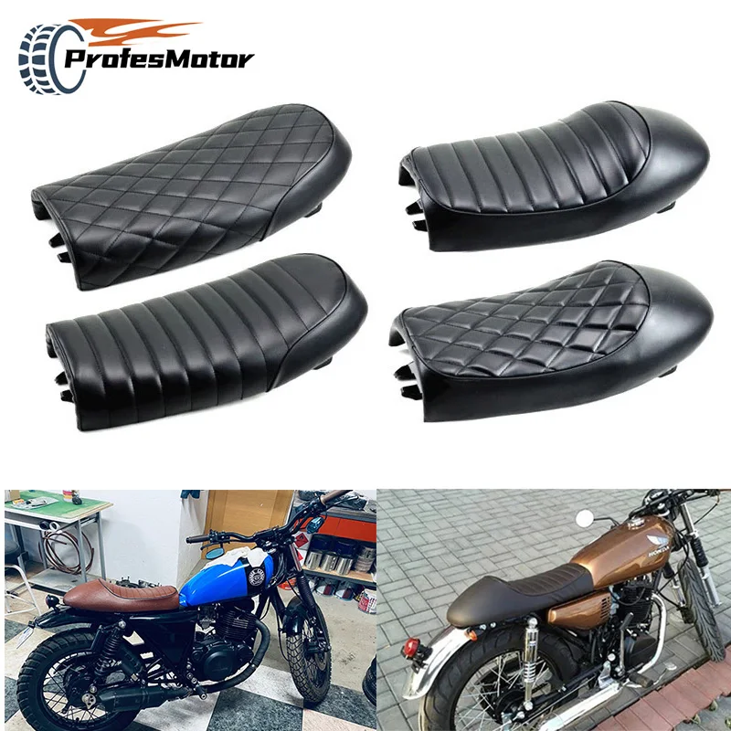 Оригинальное винтажное седло для мотоцикла кафе гоночного автомобиля плоское в