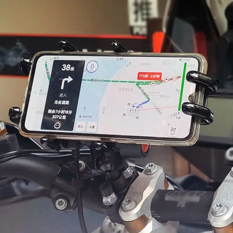 

1 Set Universal 360 Degree Rotatable Motorbike Motorcycle Scooter Mobile Phone Holder Shockproof Cradle Clamp Mount for 4.7