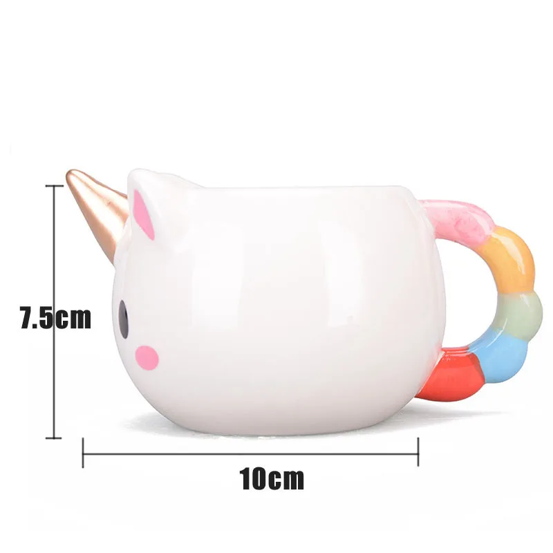 

300ml 3D Unicorn Mug Creative Ceramic Coffee tea Cup Cute Cartoon Unicorn Mugs Novelty gifts Porcelain milk Cup for office