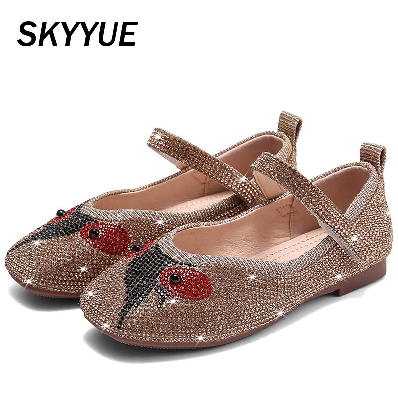 Детская обувь принцессы весна 2020 детская на плоской подошве со стразами