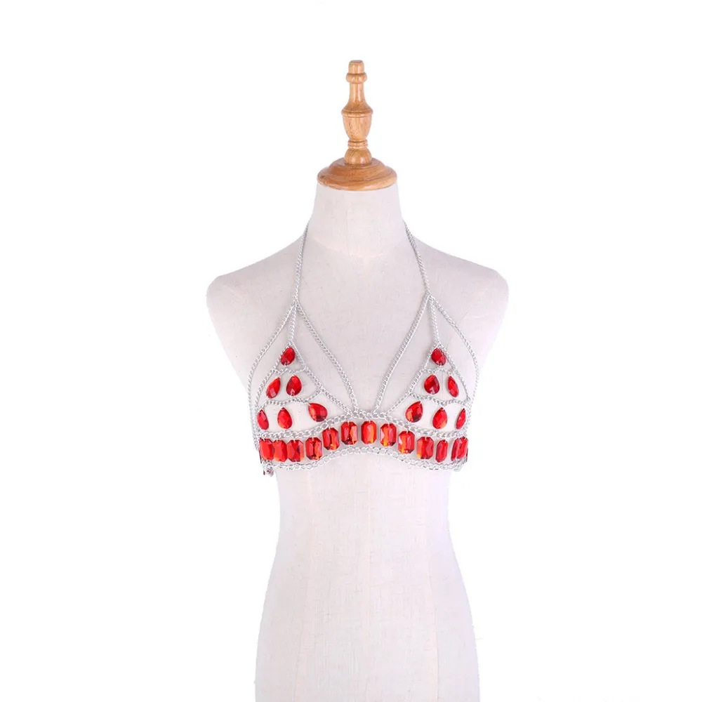 Новый Boho стразы ювелирное изделие для тела бюстгальтер пляжное бикини