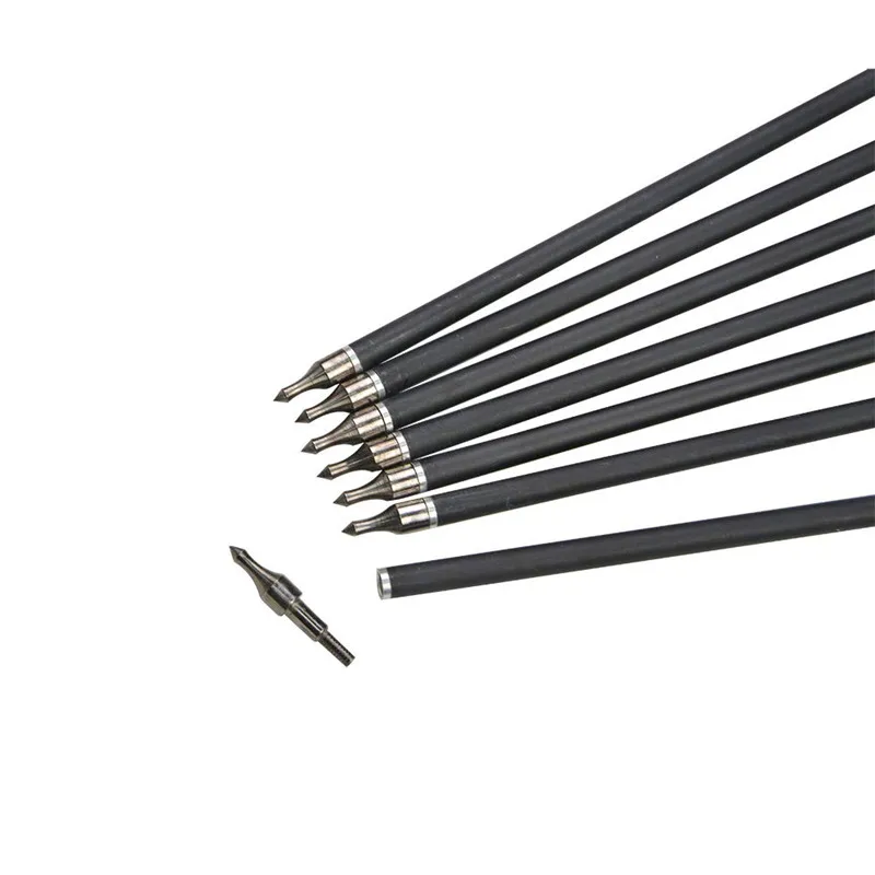 

6/12Pcs 30" Archery Carbon Arrows Spine 500 Carbon Arrow ID 6.2mm Replaceable Broadhead For Bow Hunting Shooting Accessories