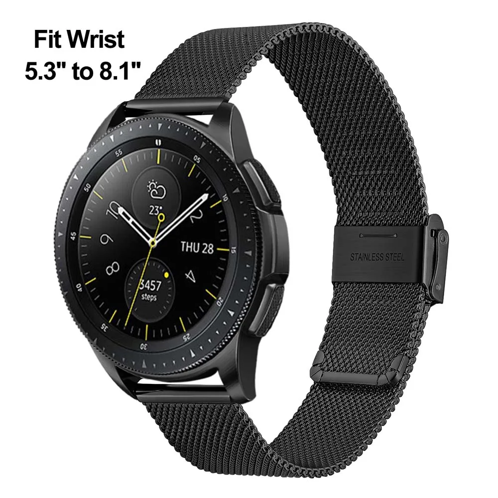 Миланский ремешок для часов 20 мм 22 мм для samsung Galaxy Watch 42 мм 46 мм Active 2 40 мм 44 мм быстросъемный сетчатый ремешок из нержавеющей стали