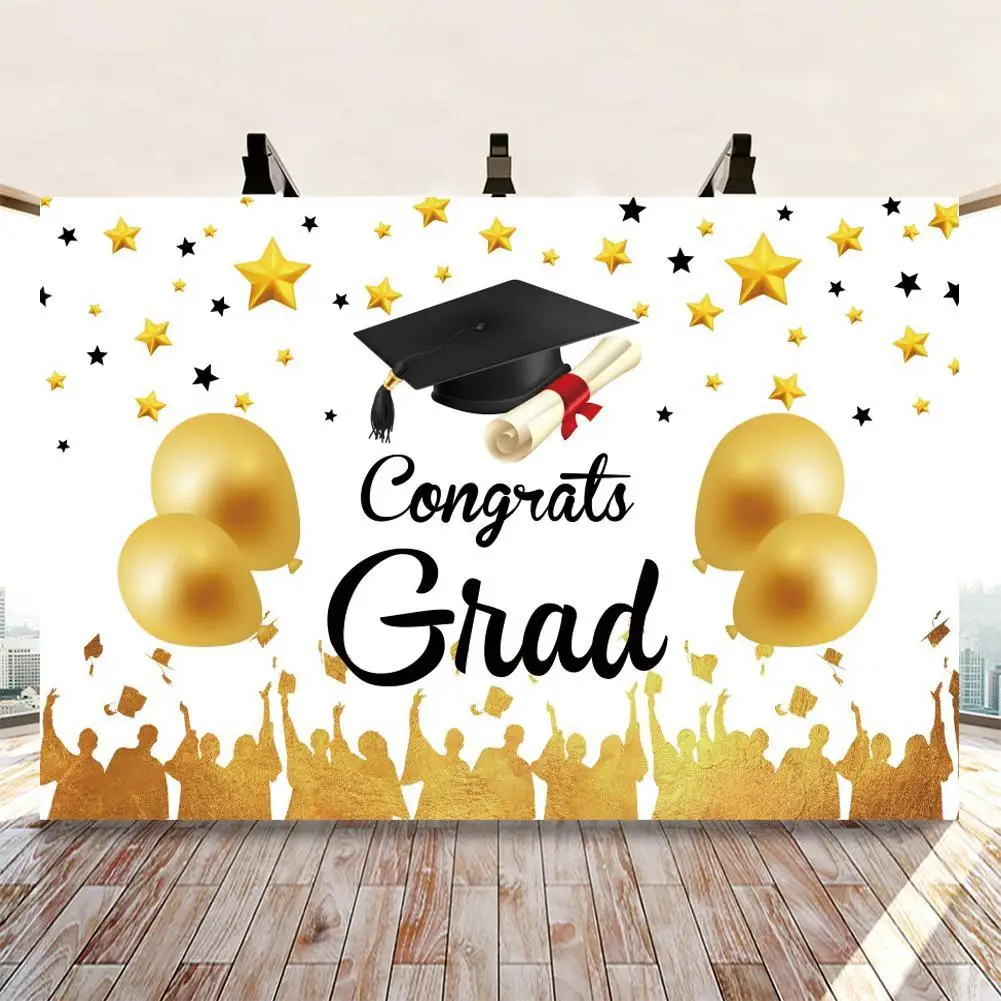 

Graduation Ceremony Cheers Party Decor Wall Poster Backdrops Photography College Shadow Toss The Hat Happy Photo Backgrounds