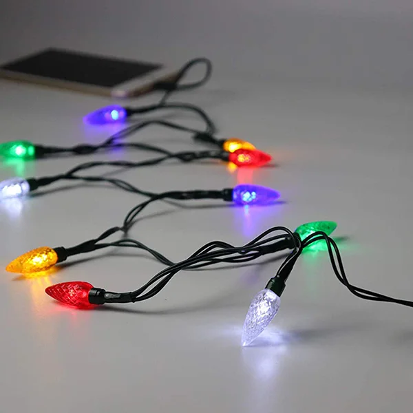 Рождественский светодиодный кабель для смартфона USB зарядный (со светодиодным