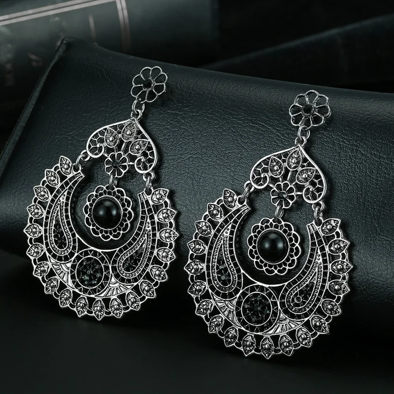 Индийские серьги в этническом стиле женские большие бохо Винтажные