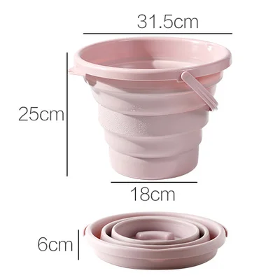 7L pink 10л портативное складное ведро кремниевое ведро для бассейна туристическое ведро для мытья на открытом воздухе для рыбалки продвижение кемпинга ведро для мойки автомобилей Экономия пространства - Цвет: 7L pink