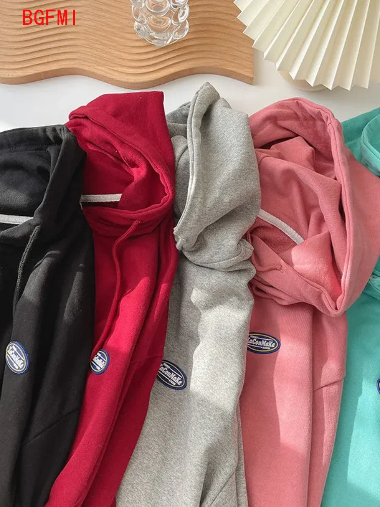 

120-160cm Girls Pure Color Hooded Sweatshirt Fall 2021 New Korean Fashion Labeled Zipper Teenager Big Kids Zipper Tops 12T Kids