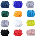 1 метр полосатые гусиные перья бахрома окрашенные натуральные перья отделка для свадебного платья украшение шитье Рукоделие костюм шлейф