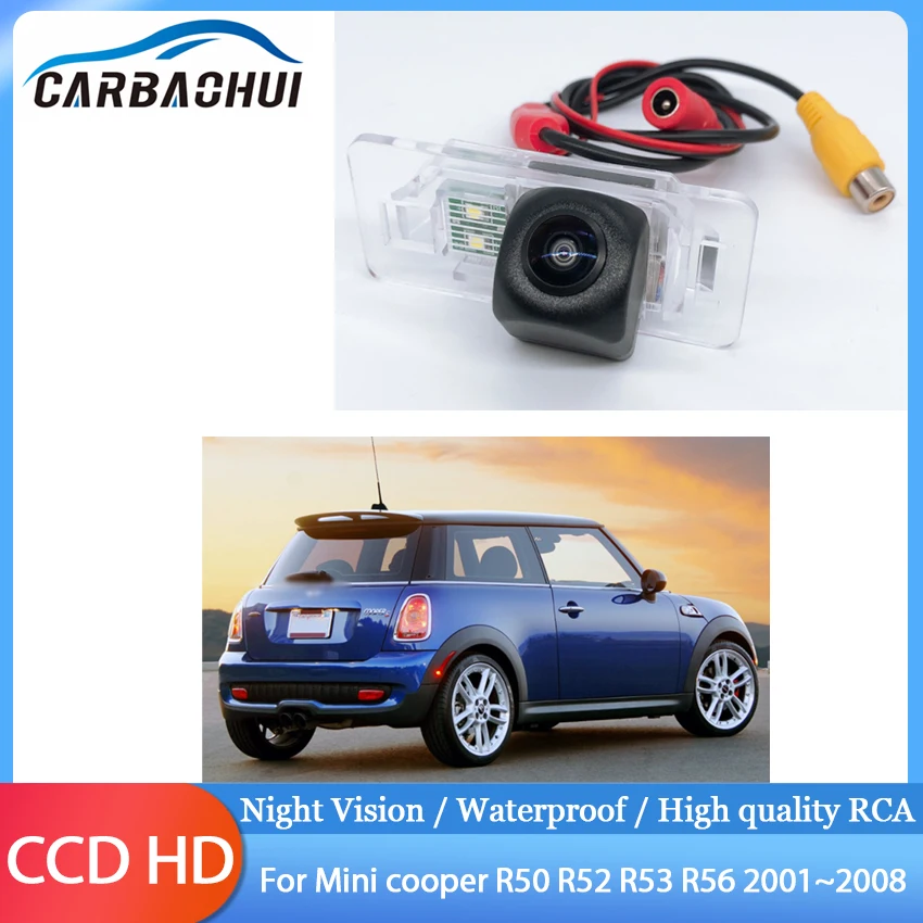 Rear View Reverse Camera CCD Night Vision Camera Back up license plate Light camera For Mini cooper R50 R52 R53 R56 2001~2008