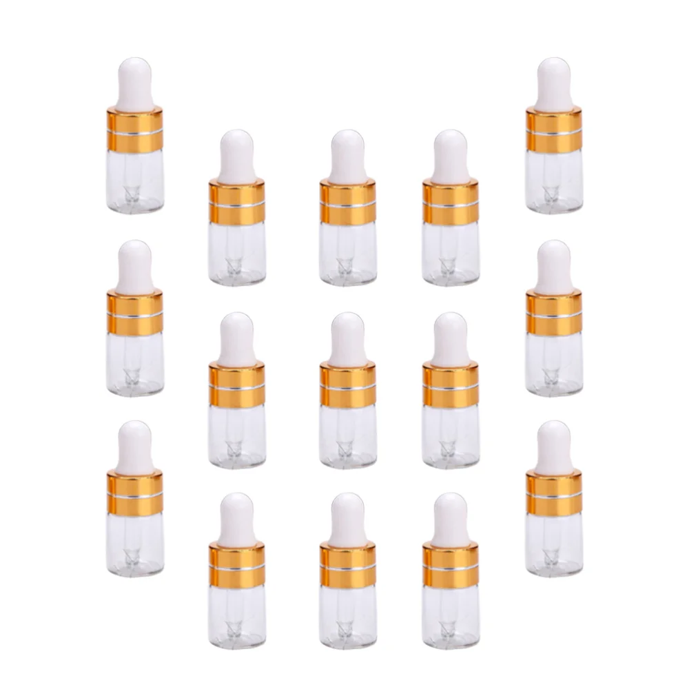 

50Pcs 2ml Small Glass Dropper Bottle Essential Oil Subpackaging Bottle Refillable Dropper Bottle
